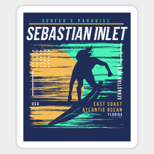 Retro Surfing Sebastian Inlet, Florida // Vintage Surfer Beach // Surfer's Paradise Sticker